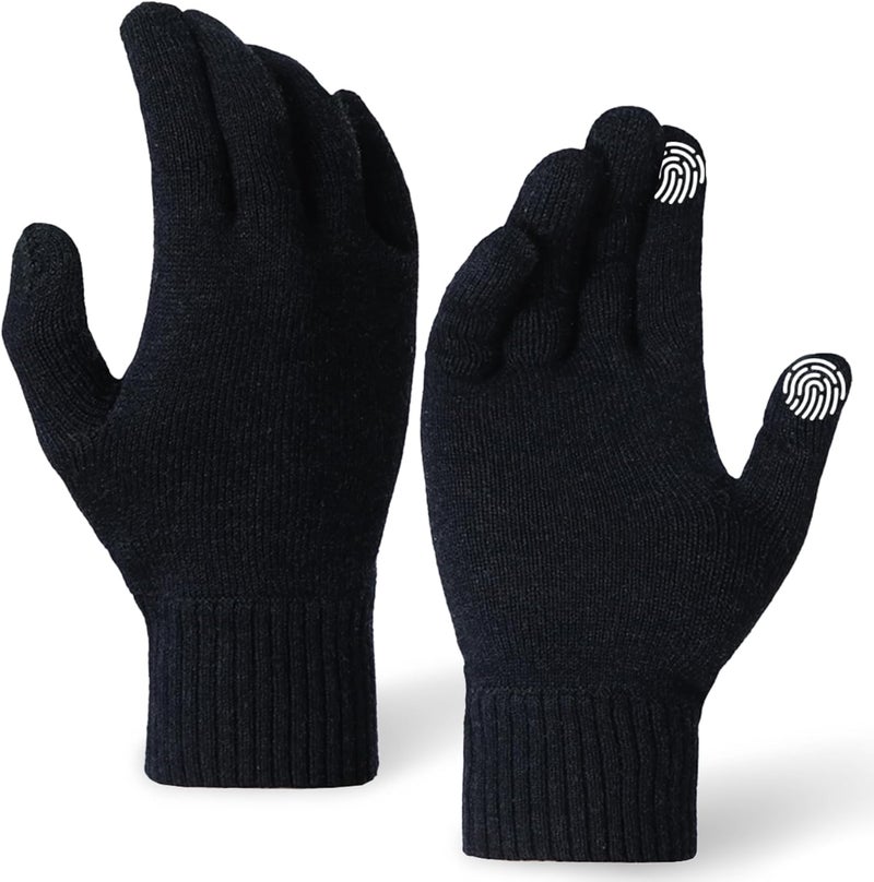 Wander Merino Wool Running Gloves for Winter Lightweight Touchscreen Thermal Knit Glove for Men&Women Upgraded - Image 1